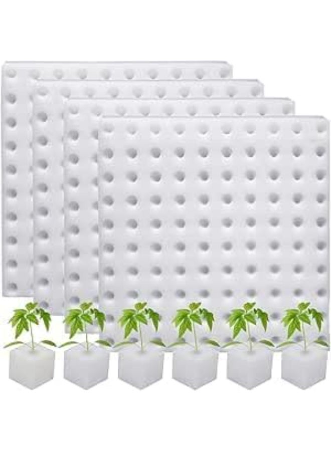 طقم قطع إسفنجية للزراعة المائية، إسفنجات زراعة النباتات بدون تربة، دفيئة لنمو البراعم الصغيرة ونمو البلاستيك، أخضر ، 400 قطعة - Image 1